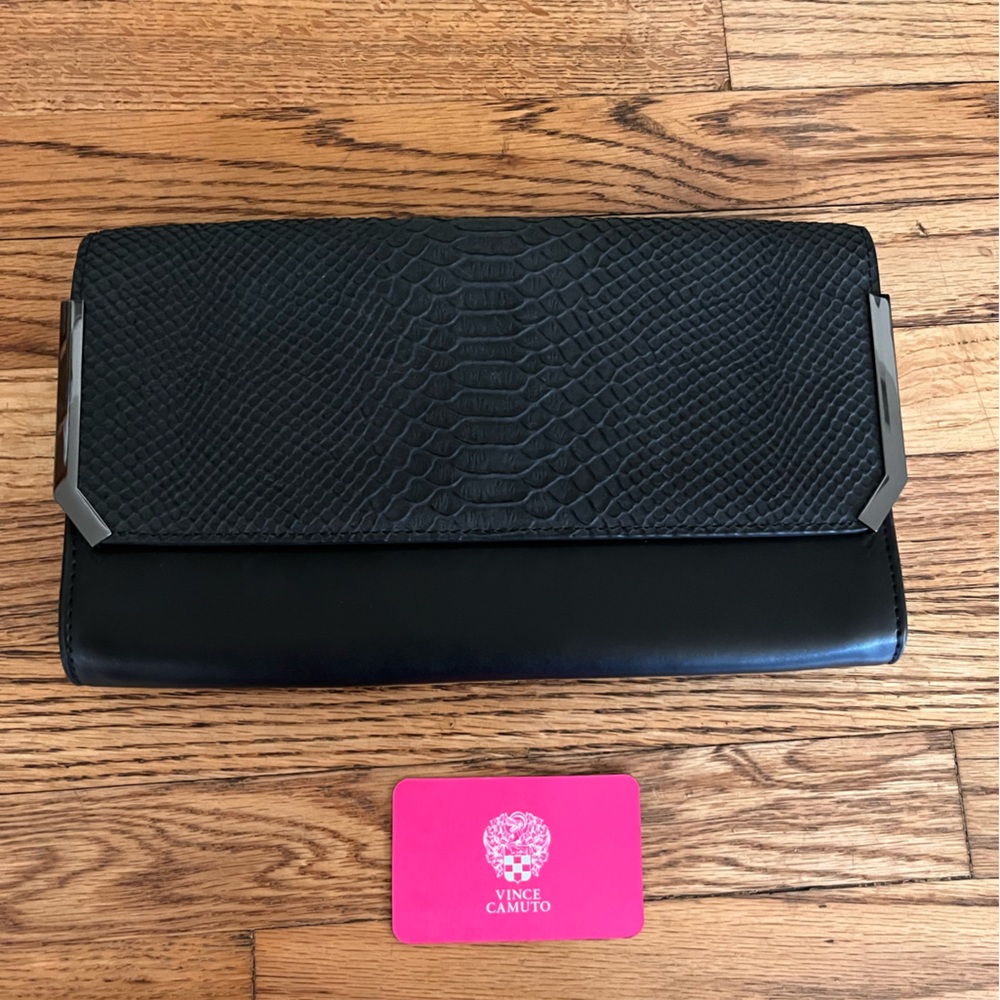 Vince Camuto Black Envelope Clutch